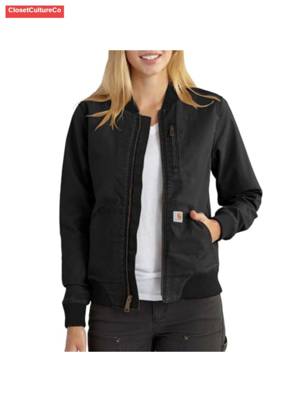 Rugged Flex Canvas Bomber Jacket Relaxed Fit Work Outerwear